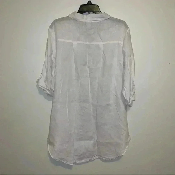 Women’s Match Point Made in USA Linen Oversized Button Front Tunic Small - Picture 7 of 10